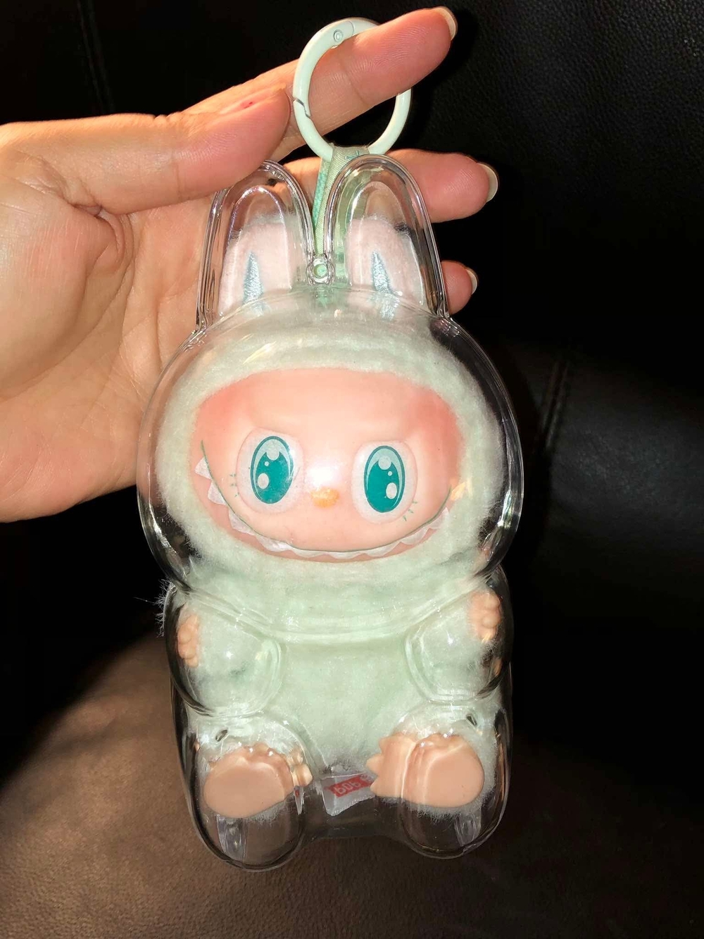 & Other Stories Mint Green Bunny Plush Keychain